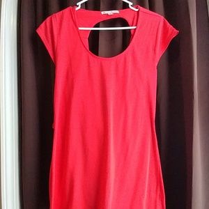 Coral Open-Back Top
